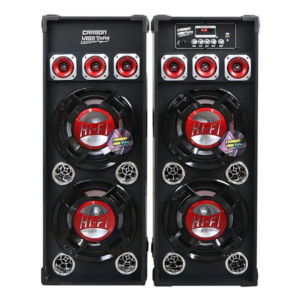 Fussion PBS-3010 JUEGO DE BAFLES ACTIVO Y PASIVO 2X10" CARBON VIBE RETRO 4500W P.M.P.O
