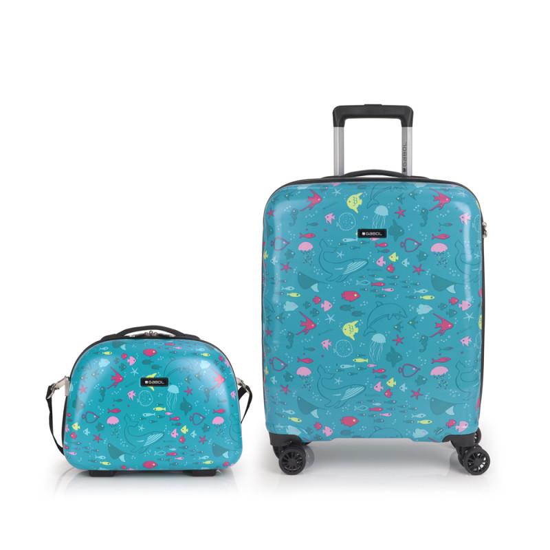 Gabol Juego de maleta de cabina y neceser ACQUA