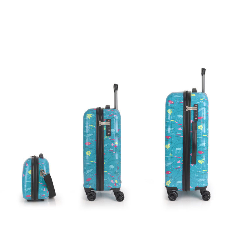 Gabol Juego De 2 Maletas (cabina Y Mediana) Y Neceser ACQUA