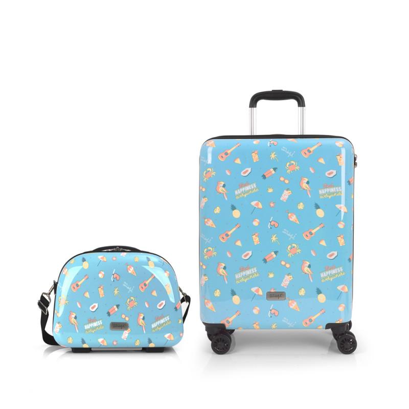 Gabol Juego de Maleta de Cabina y Neceser HAPPY MR. WONDERFUL