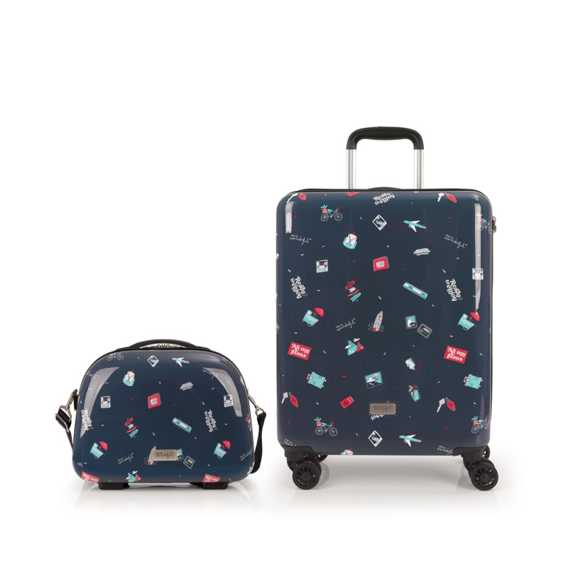 Gabol Juego de Maleta de Cabina y Neceser PLANS MR. WONDERFUL