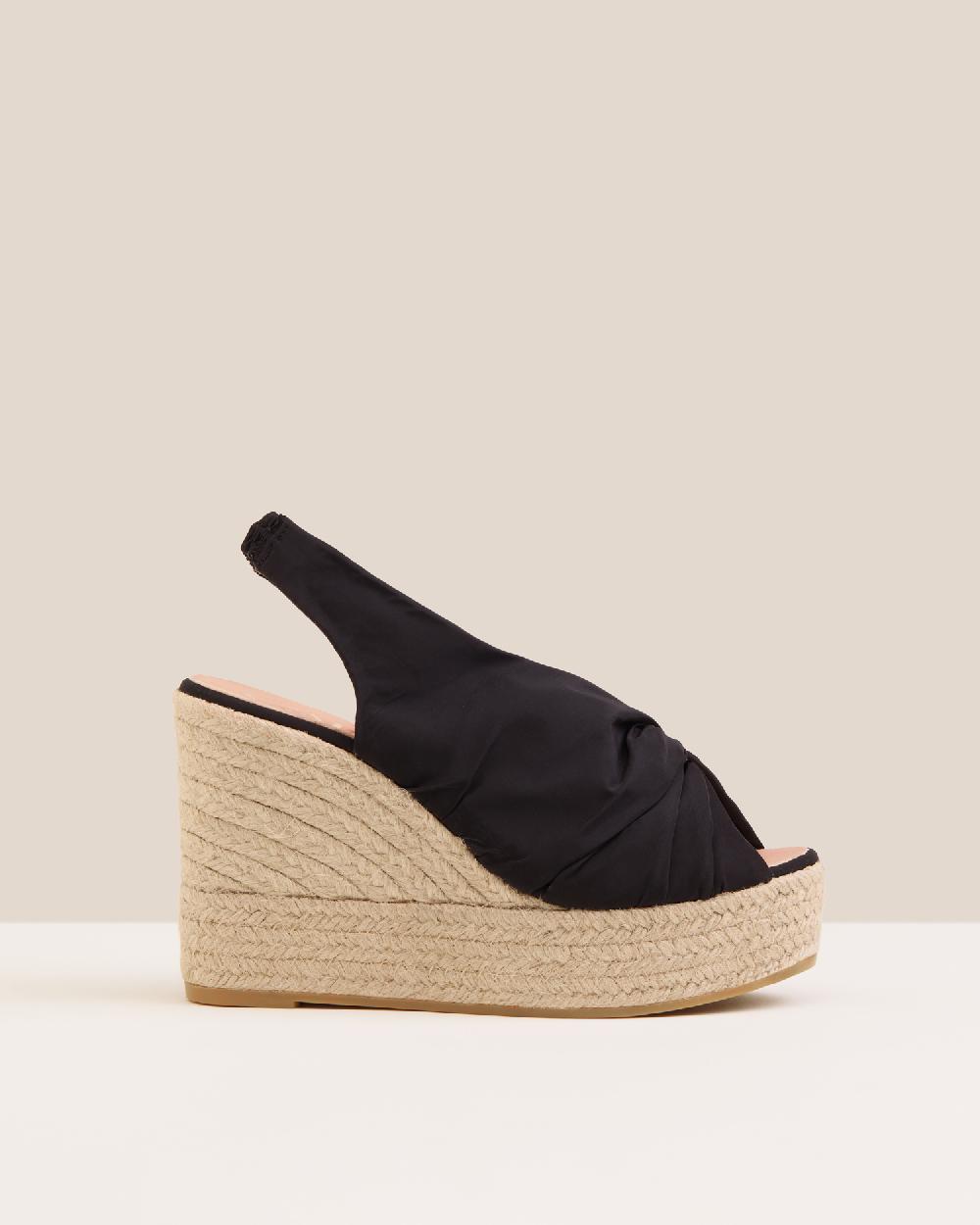 Gaimo espadrilles Anca NegroSandalias de cuña en tejido acolchado