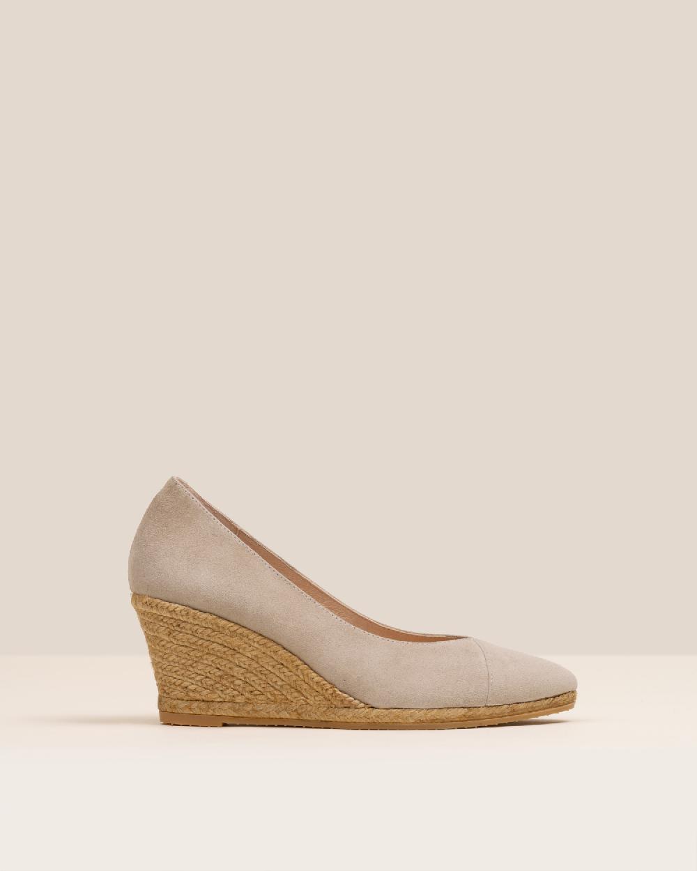 Gaimo espadrilles Bonny KangarooSalones de cuña de yute en piel con escote pico