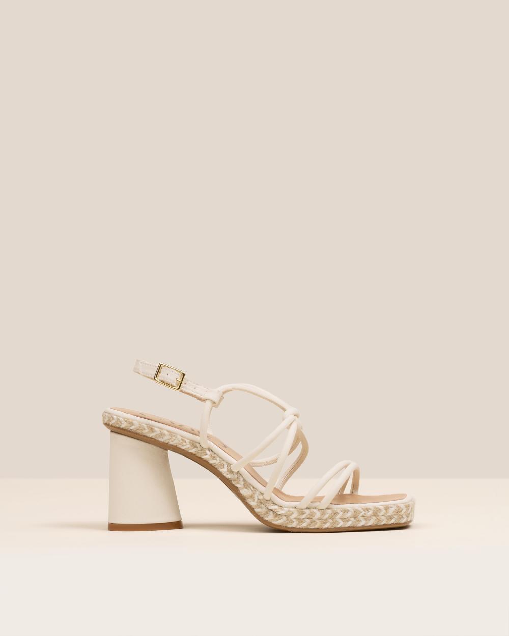 Gaimo espadrilles Clopin MarfilSandalias de tacón de yute en piel con tiras