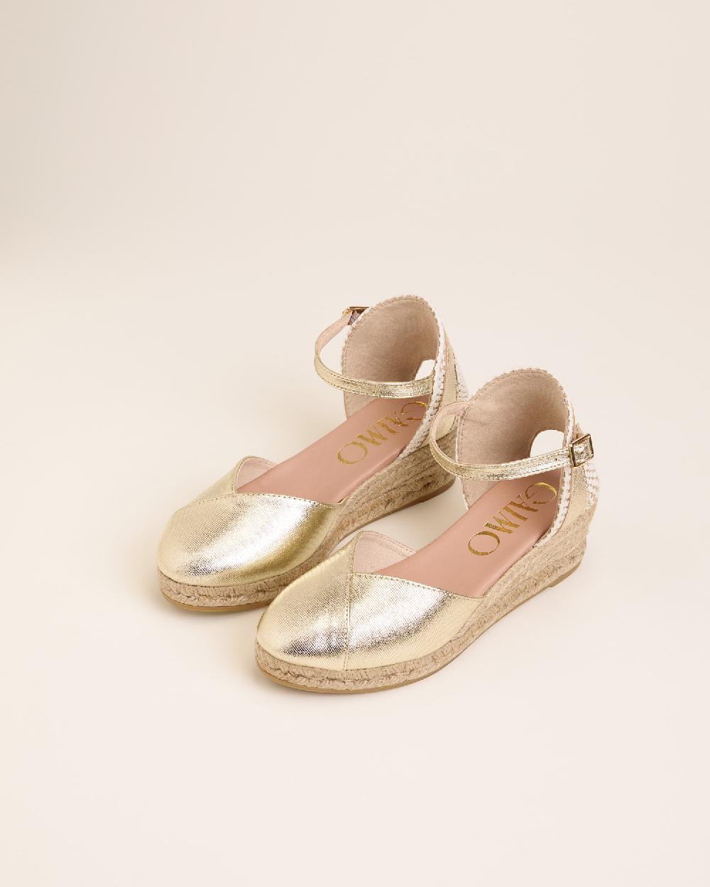 Gaimo Espadrilles Copita Odin CarraraAlpargatas De Cuña En Piel Grabada Con Escote Pico