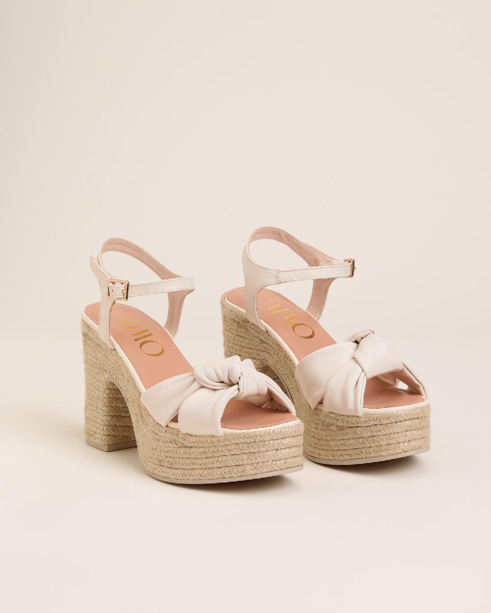 Gaimo Espadrilles Coque BlancoSandalias Con Tacón De Yute En Piel Con Tubular