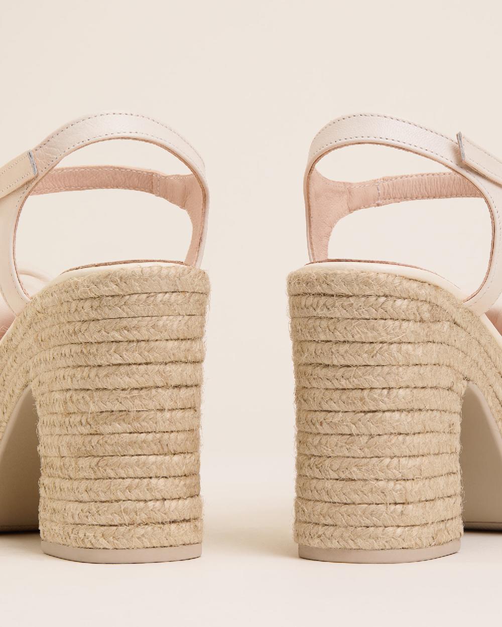 Gaimo Espadrilles Coque BlancoSandalias Con Tacón De Yute En Piel Con Tubular