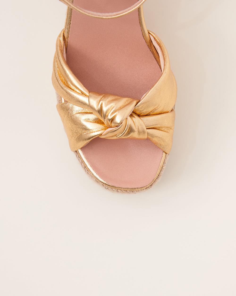 Gaimo Espadrilles Coque OroSandalias Con Tacón De Yute En Piel Con Tubular