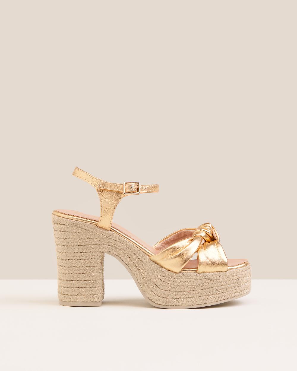 Gaimo espadrilles Coque OroSandalias con tacón de yute en piel con tubular