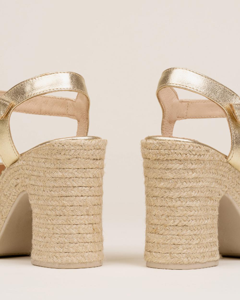 Gaimo Espadrilles Eudora PlatinoSandalia Con Tacón De Yute En Piel