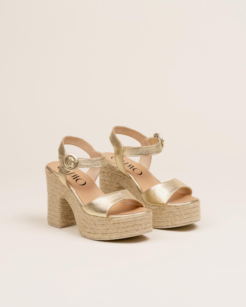 Gaimo Espadrilles Eudora PlatinoSandalia Con Tacón De Yute En Piel