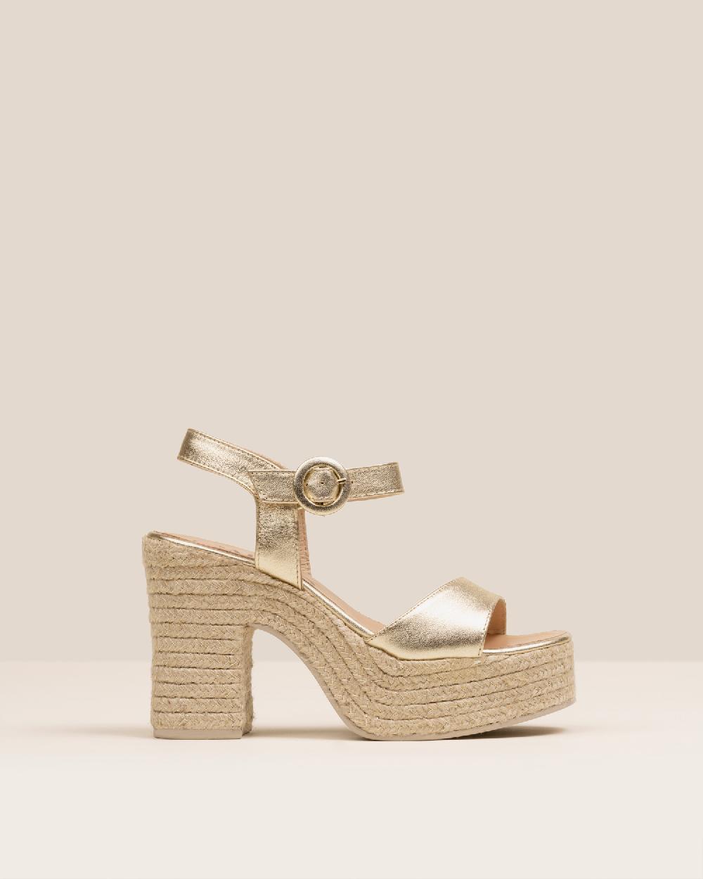 Gaimo espadrilles Eudora PlatinoSandalia con tacón de yute en piel