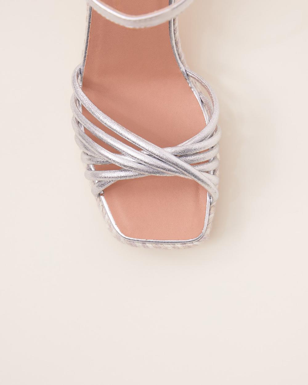 Gaimo Espadrilles Fusca PlataSandalias Con Tacón De Yute En Piel Con Detalle Multitiras