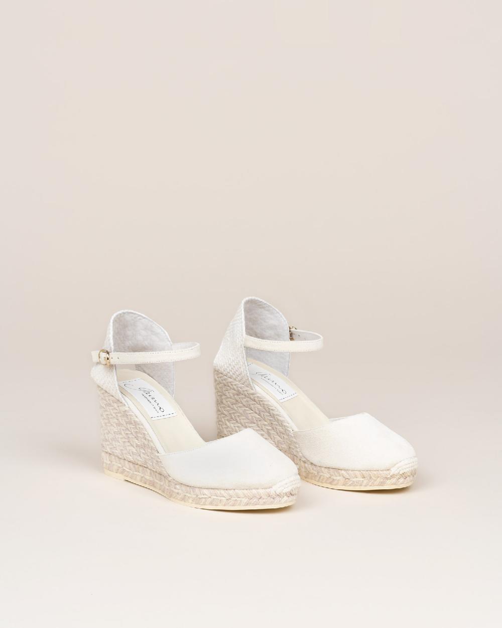 Gaimo Espadrilles Global Ante MarfilAlpargatas De Cuña En Piel Con Hebilla