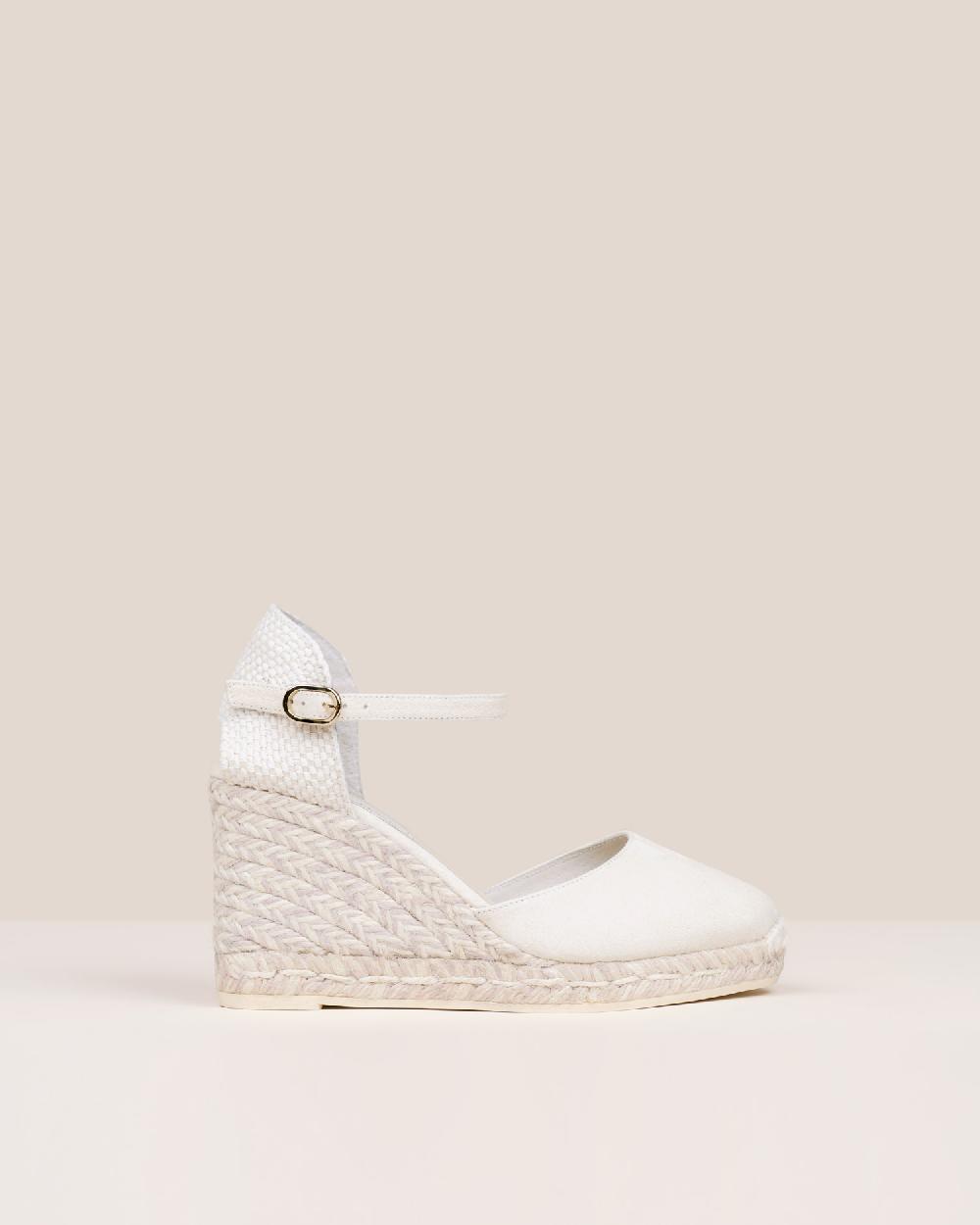 Gaimo espadrilles Global Ante MarfilAlpargatas de cuña en piel con hebilla