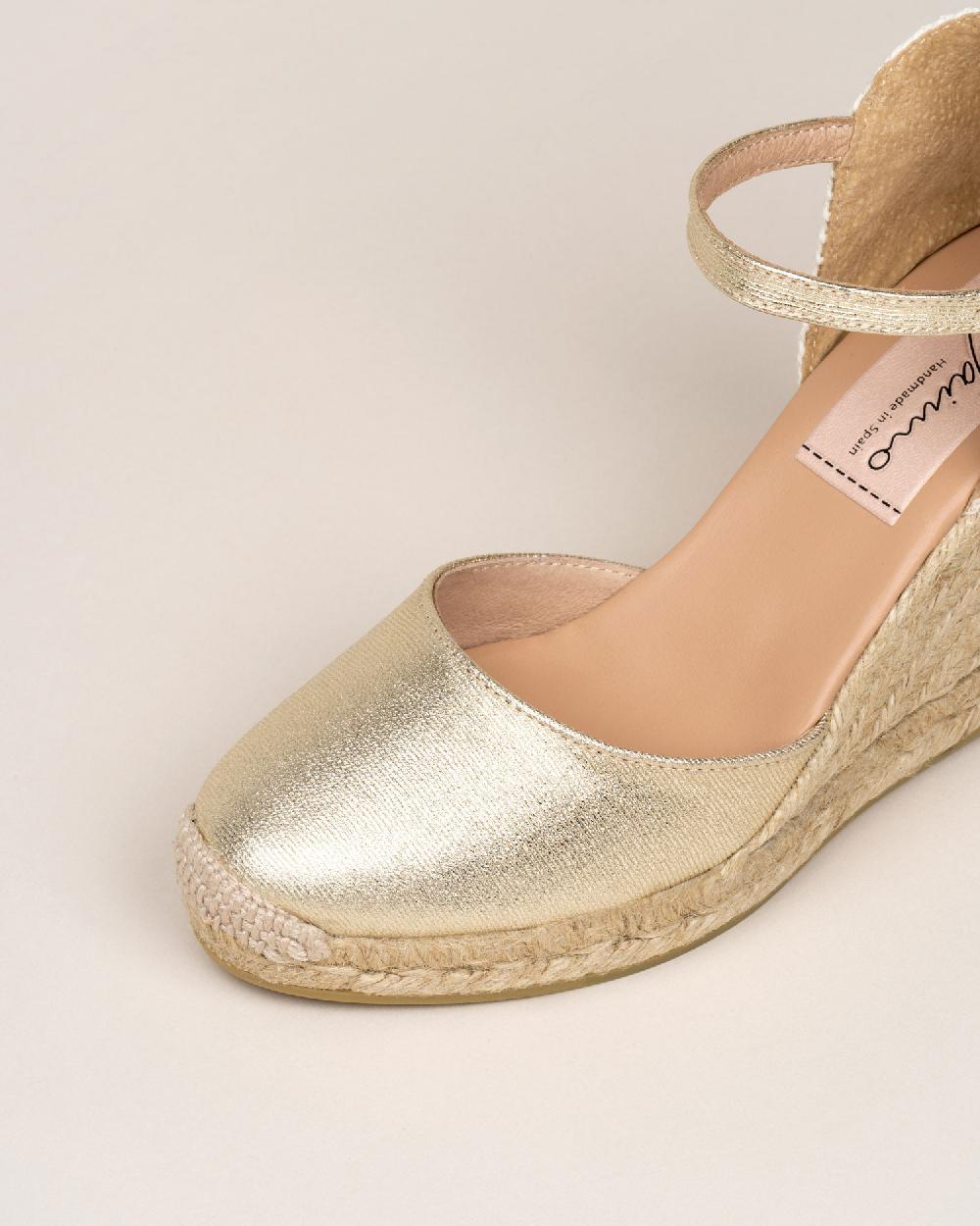 Gaimo Espadrilles Global7 CarraraAlpargatas De Cuña En Piel Grabada Con Hebilla