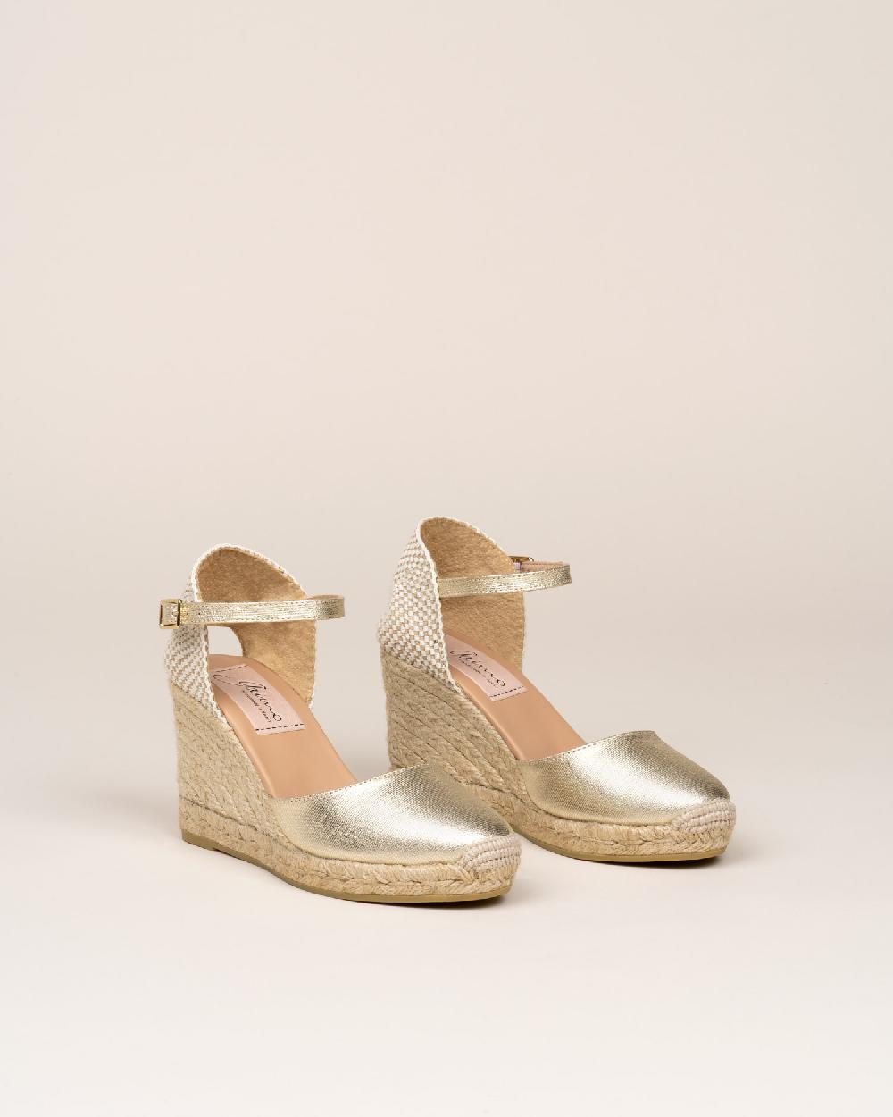 Gaimo Espadrilles Global7 CarraraAlpargatas De Cuña En Piel Grabada Con Hebilla