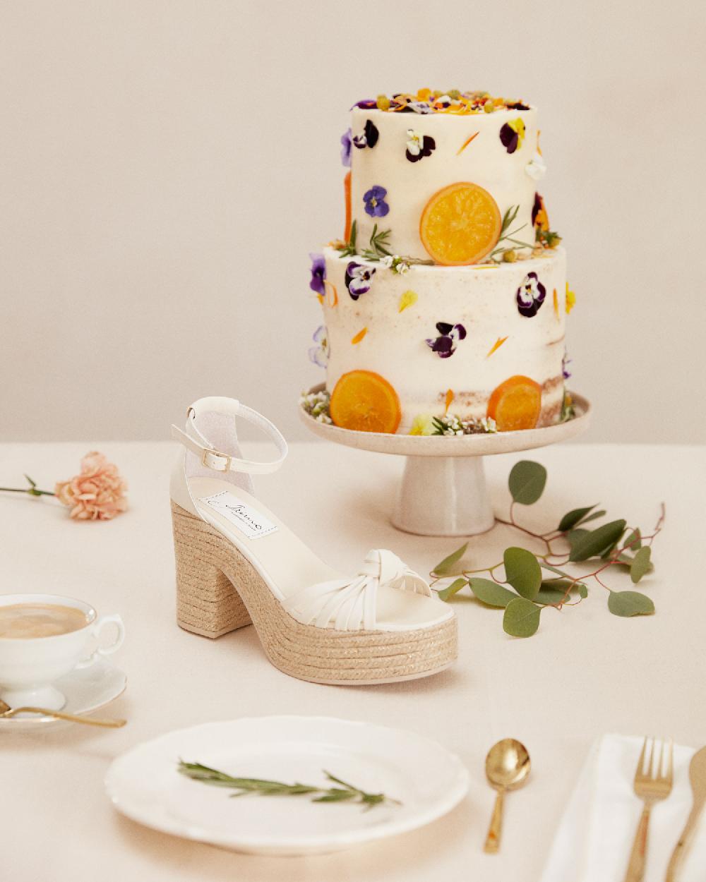 Gaimo Espadrilles Melissa MarfilSandalias Con Tacón De Yute En Piel Con Detalle De Nudo Multitiras