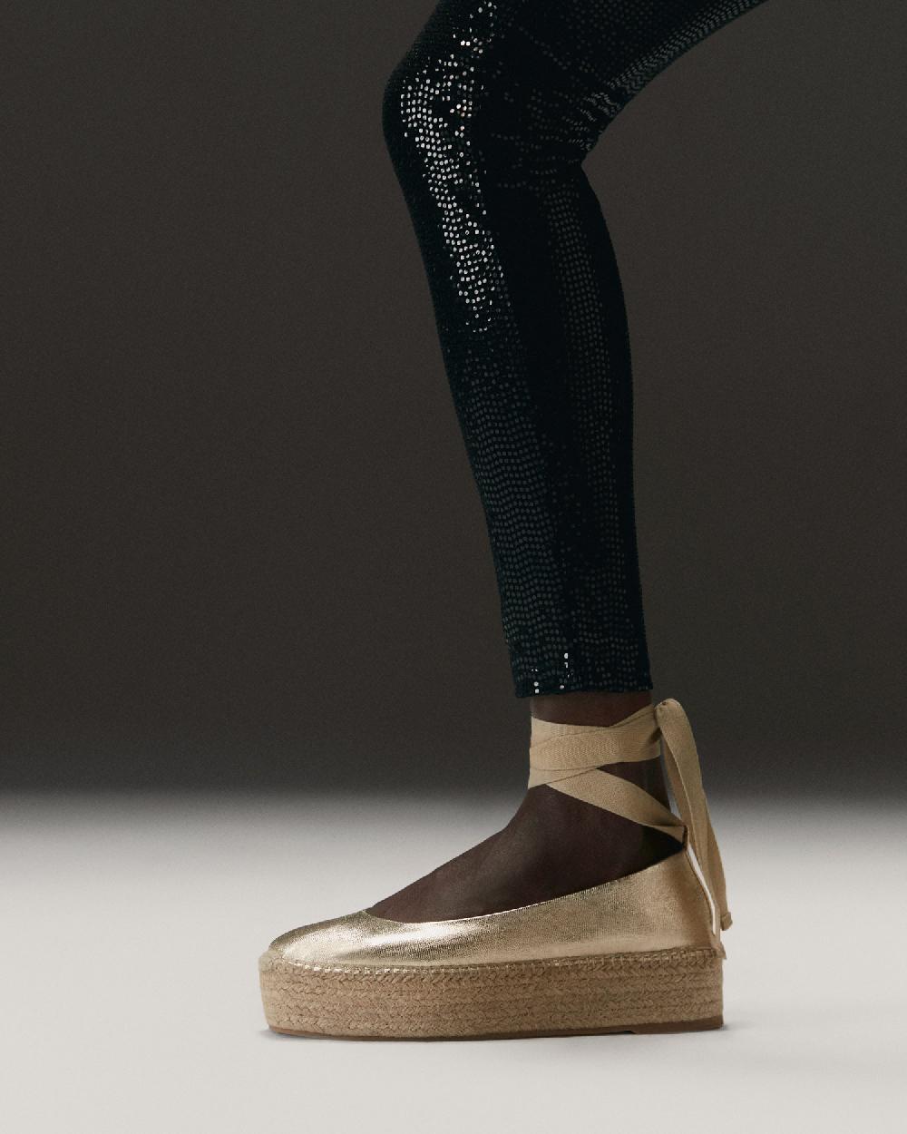 Gaimo Espadrilles Mitsy CarraraBailarinas Con Plataforma De Yute En Piel Grabada Con Cintas