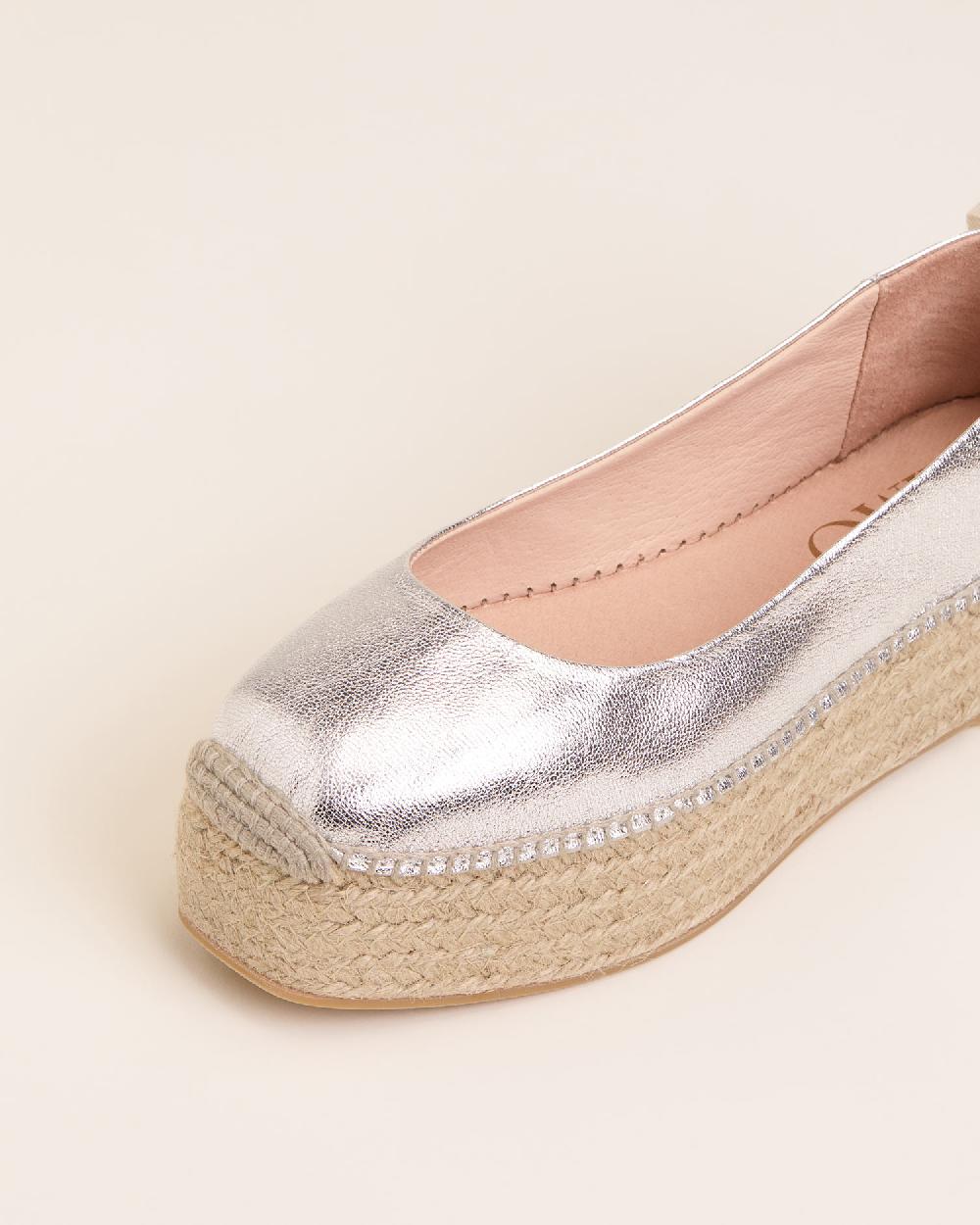 Gaimo Espadrilles Mitsy PlataBailarinas Con Plataforma De Yute En Piel Grabada Con Cintas