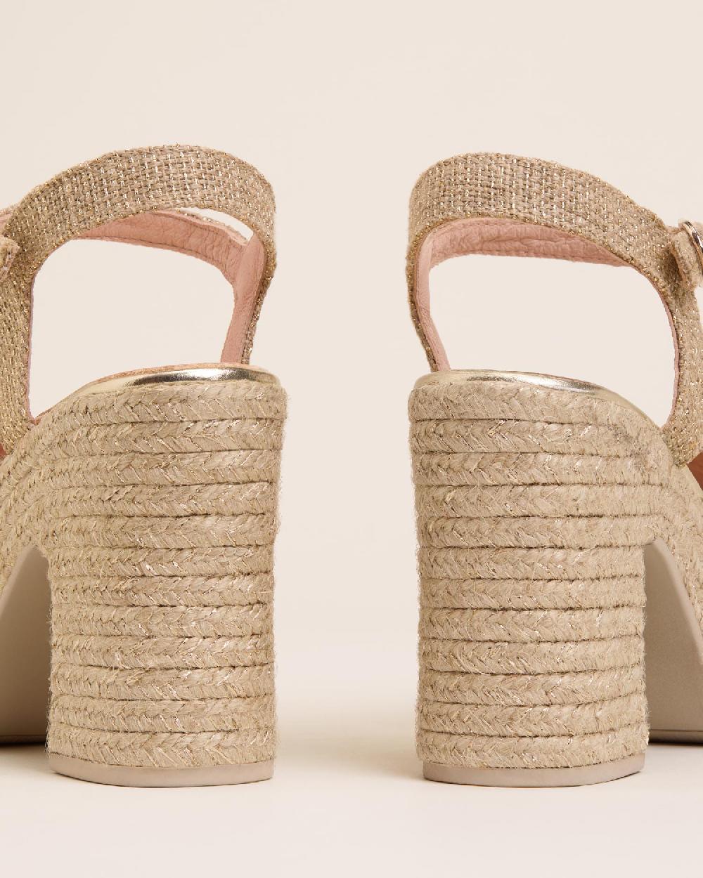 Gaimo Espadrilles Natalis NaturalSandalias Con Tacón De Yute En Lino