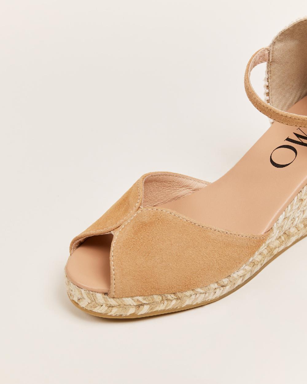 Gaimo Espadrilles Ronny CamelloSandalias De Cuña En Piel Con Hebilla