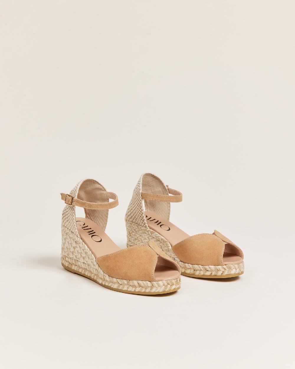 Gaimo Espadrilles Ronny CamelloSandalias De Cuña En Piel Con Hebilla