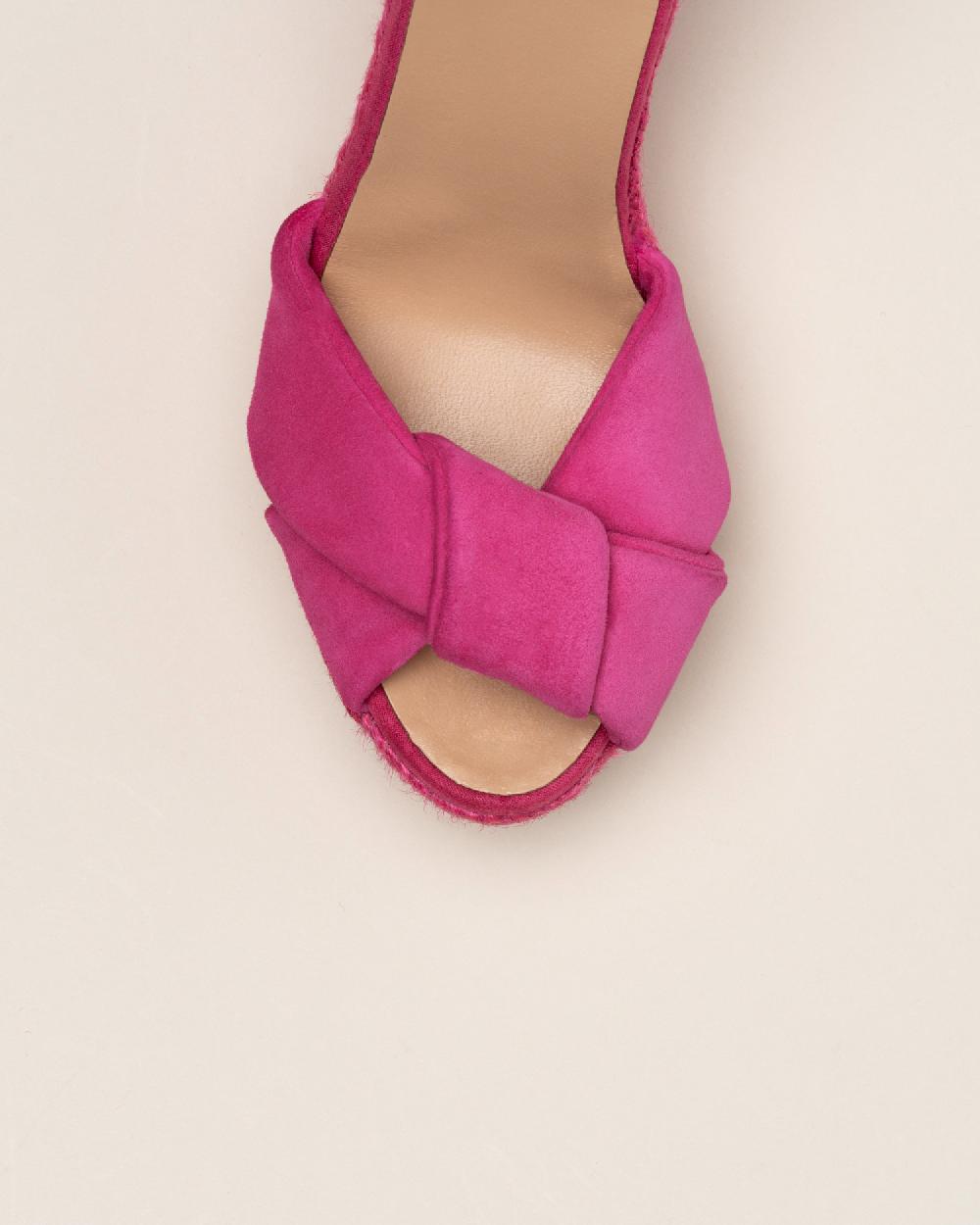 Gaimo Espadrilles Slam FuxiaSandalia Monocromática De Cuña En Piel Con Tubular