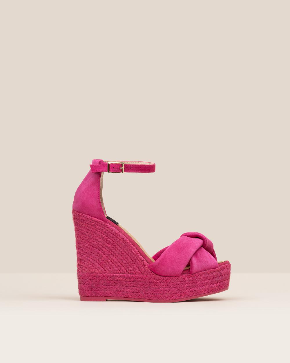 Gaimo espadrilles Slam FuxiaSandalia monocromática de cuña en piel con tubular