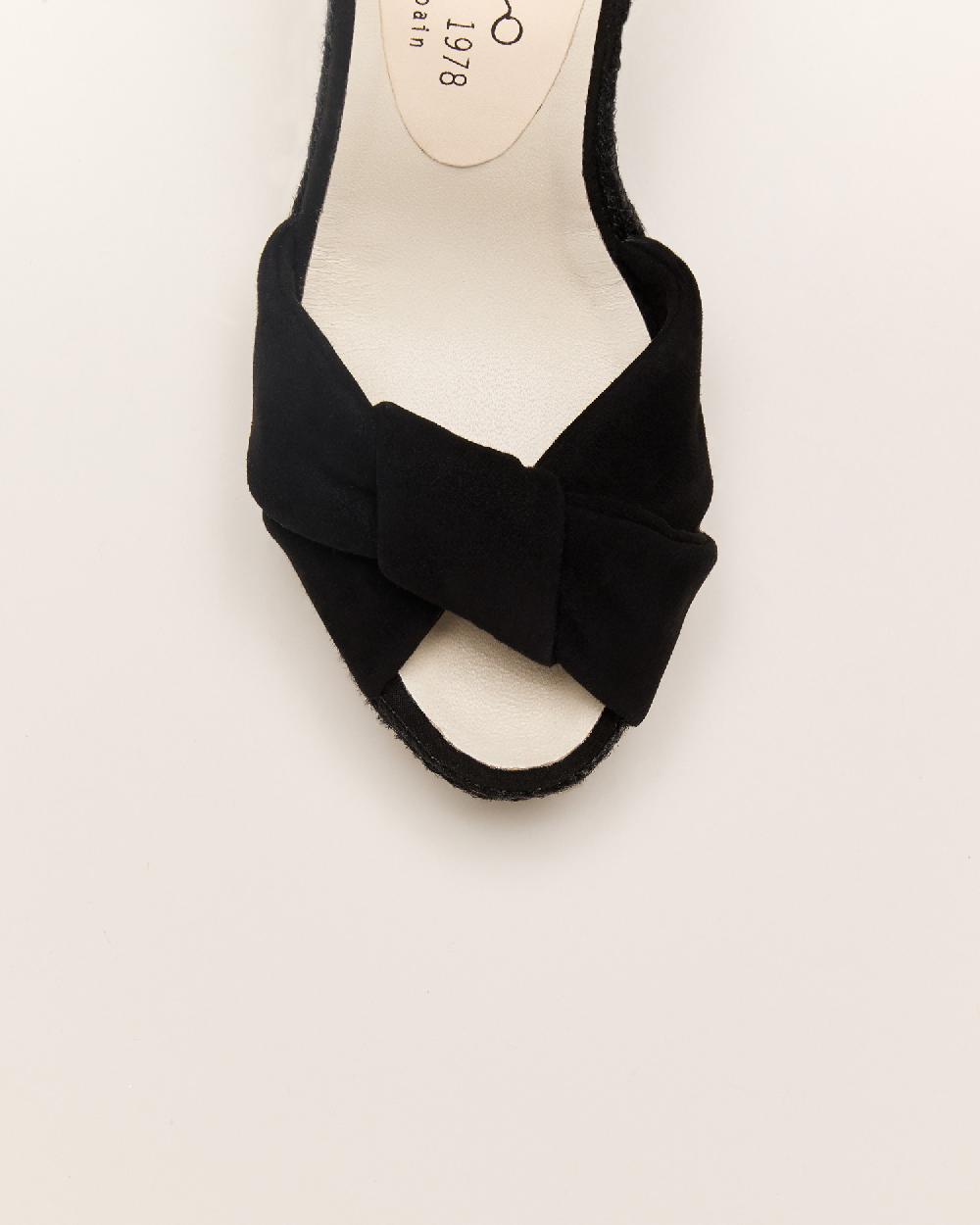 Gaimo Espadrilles Slam NegroSandalia Monocromática De Cuña En Piel Con Tubular