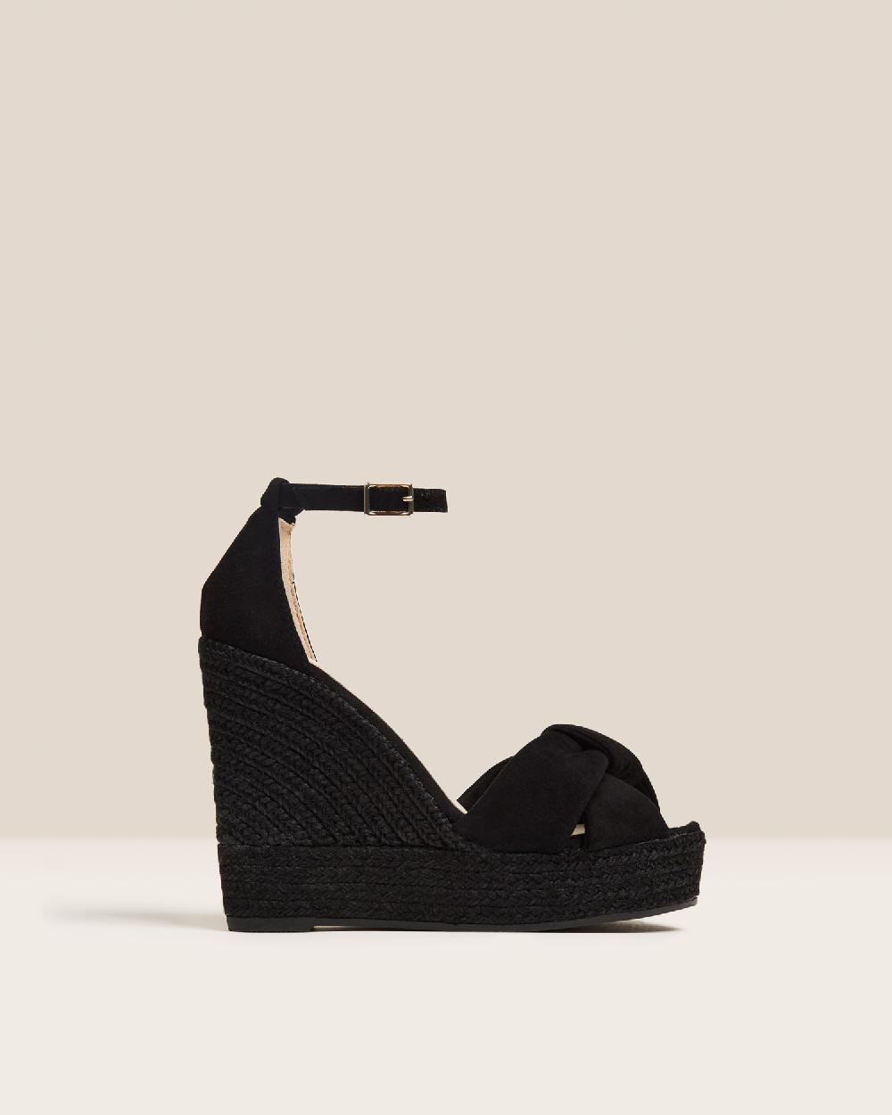 Gaimo espadrilles Slam NegroSandalia monocromática de cuña en piel con tubular