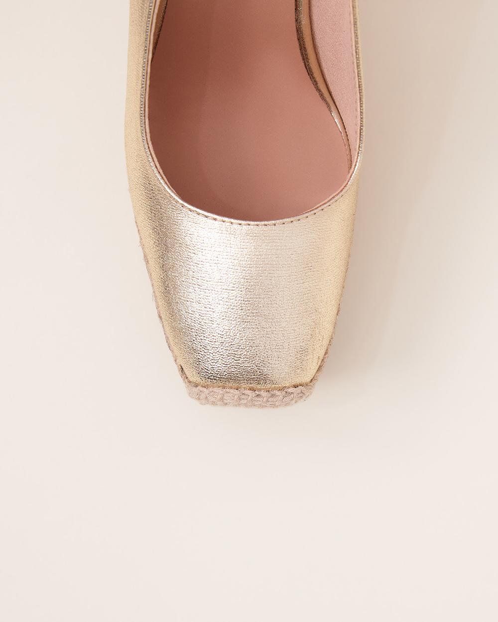 Gaimo Espadrilles Stella CarraraAlpargatas De Cuña Destalonadas En Piel Grabada