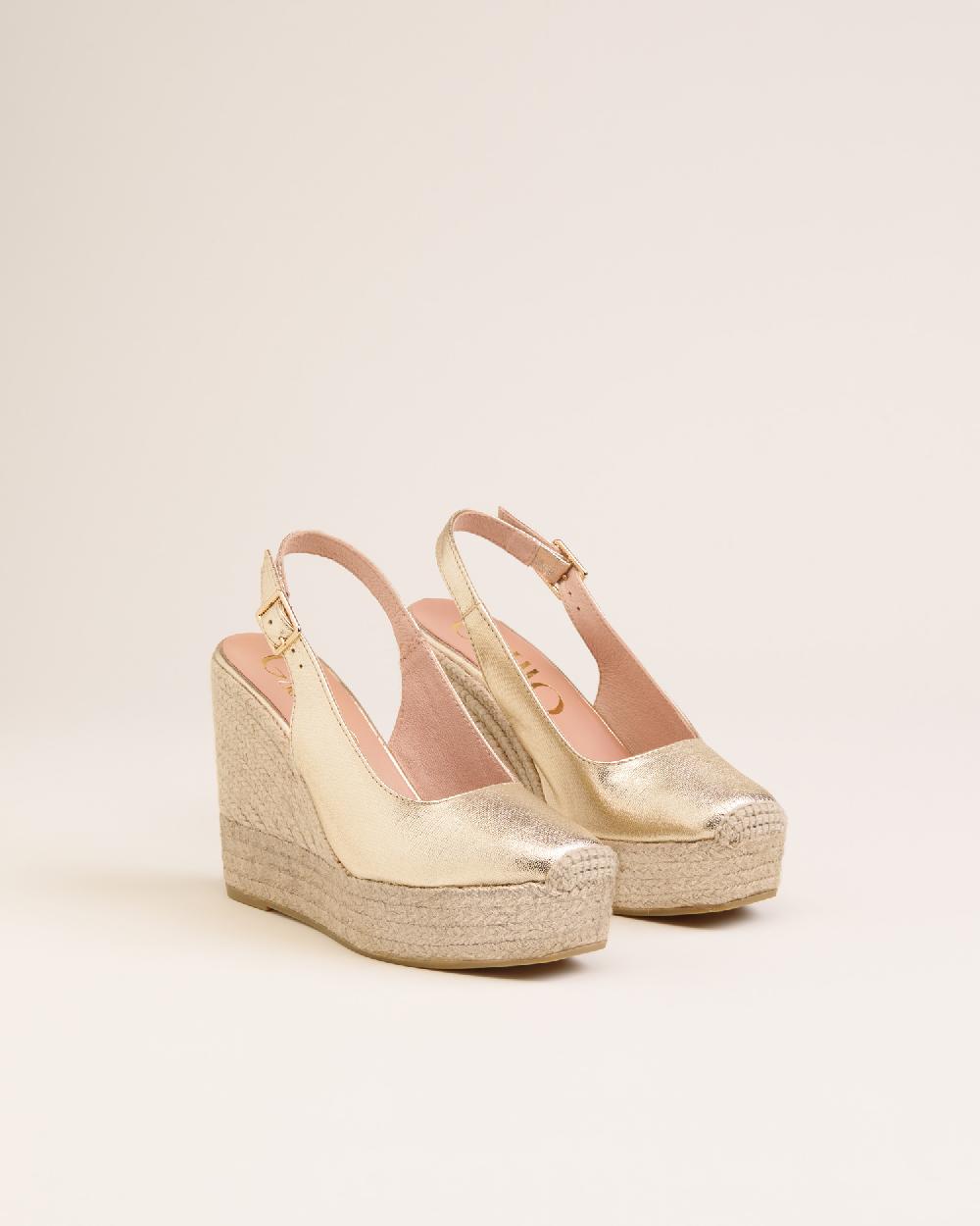 Gaimo Espadrilles Stella CarraraAlpargatas De Cuña Destalonadas En Piel Grabada