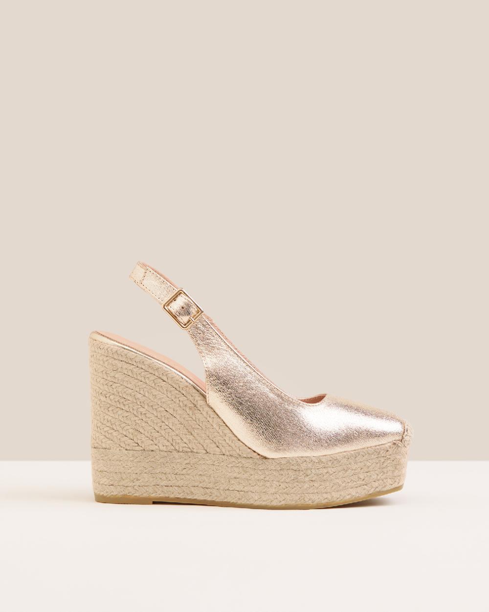 Gaimo espadrilles Stella CarraraAlpargatas de cuña destalonadas en piel grabada