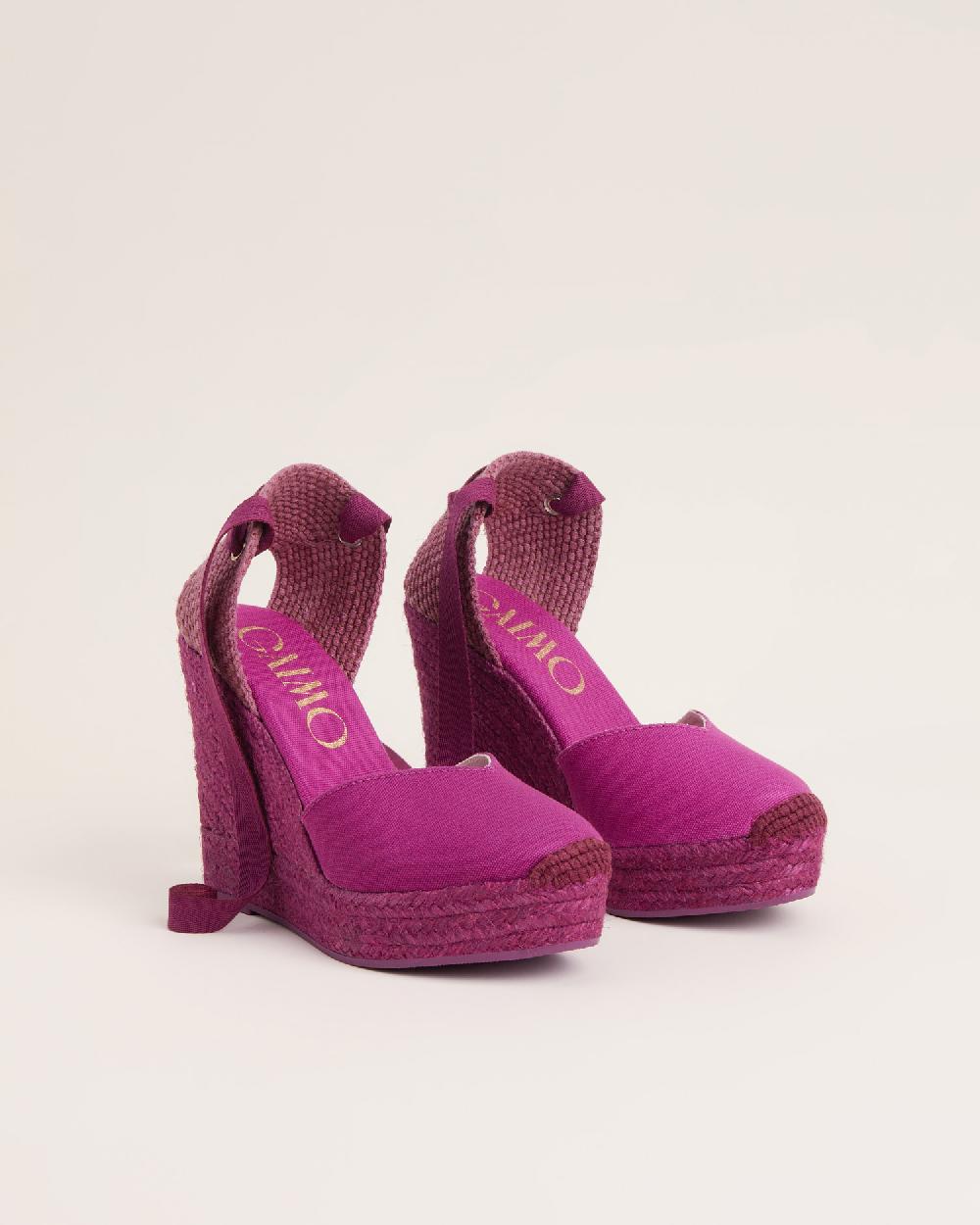 Gaimo Espadrilles Tani PeonyAlpargatas De Cuña Alta Monocolor En Algodón Con Cintas