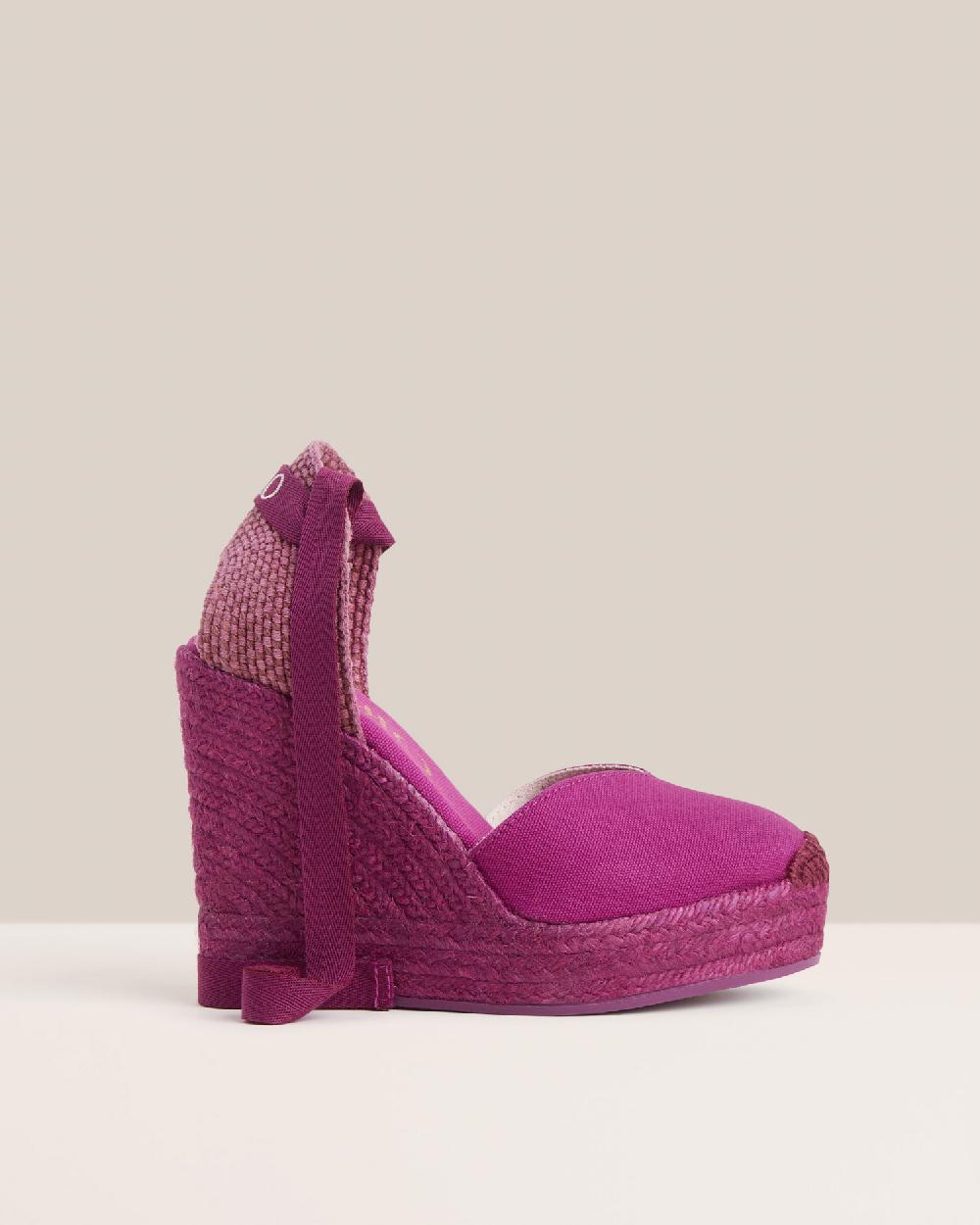 Gaimo espadrilles Tani PeonyAlpargatas de cuña alta monocolor en algodón con cintas