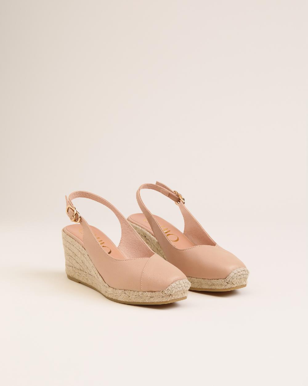 Gaimo Espadrilles Tarsi BeigeAlpargatas De Cuña Destalonadas En Piel