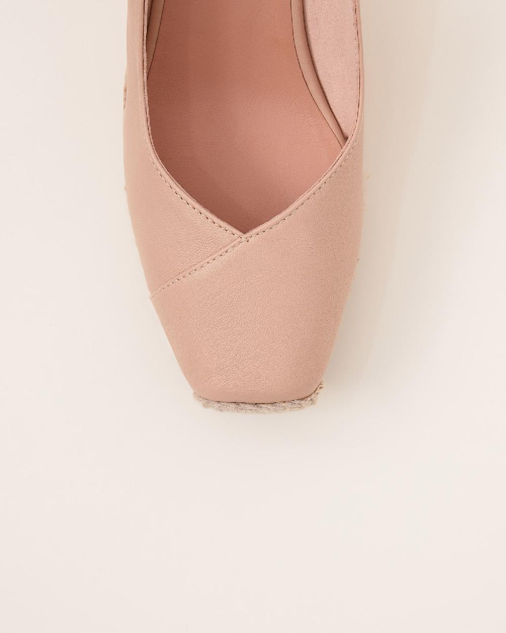 Gaimo Espadrilles Tarsi BeigeAlpargatas De Cuña Destalonadas En Piel