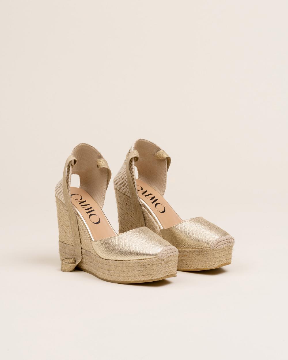 Gaimo Espadrilles Tedie CarraraAlpargatas De Cuña En Piel Grabada Con Cintas