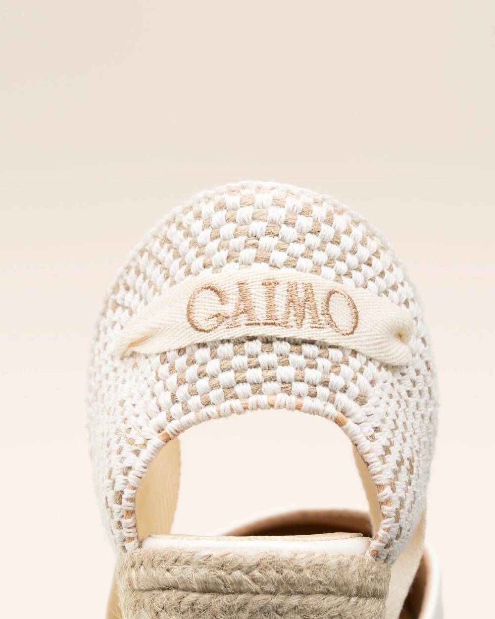 Gaimo Espadrilles Tedie MarfilAlpargatas De Cuña En Piel Con Cintas