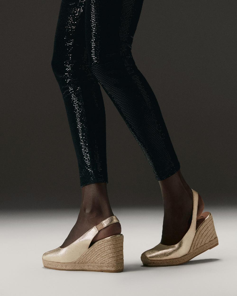 Gaimo Espadrilles Teyma CarraraAlpargatas De Cuña En Piel Grabada Destalonada