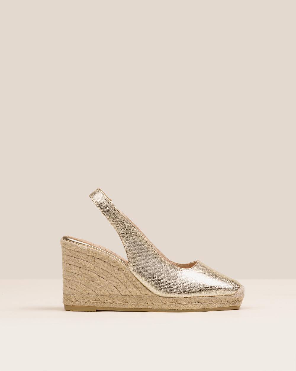 Gaimo espadrilles Teyma CarraraAlpargatas de cuña en piel grabada destalonada