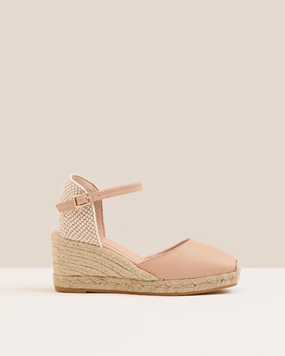 Gaimo espadrilles Yosie5 BeigeAlpargatas de cuña en piel con punta cuadrada