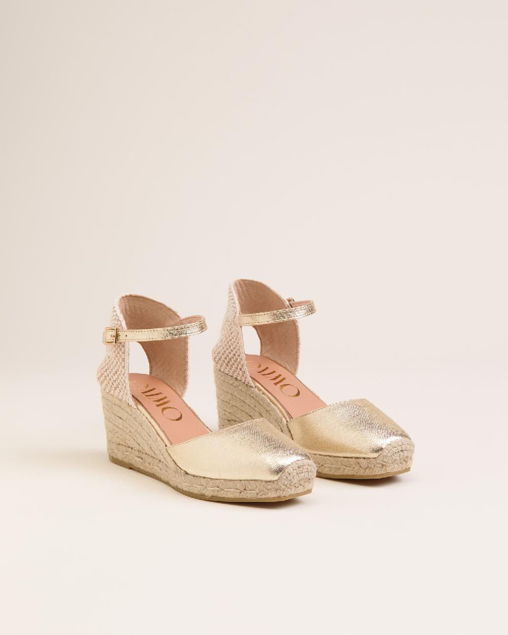 Gaimo Espadrilles Yosie5 CarraraAlpargatas De Cuña En Piel Grabada Con Punta Cuadrada