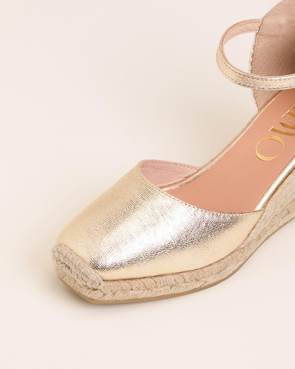 Gaimo Espadrilles Yosie5 CarraraAlpargatas De Cuña En Piel Grabada Con Punta Cuadrada