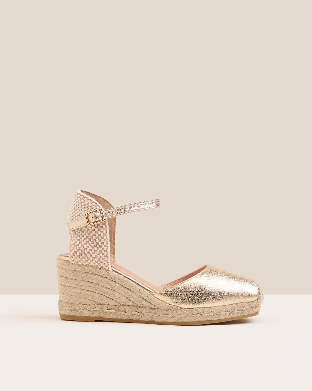 Gaimo espadrilles Yosie5 CarraraAlpargatas de cuña en piel grabada con punta cuadrada