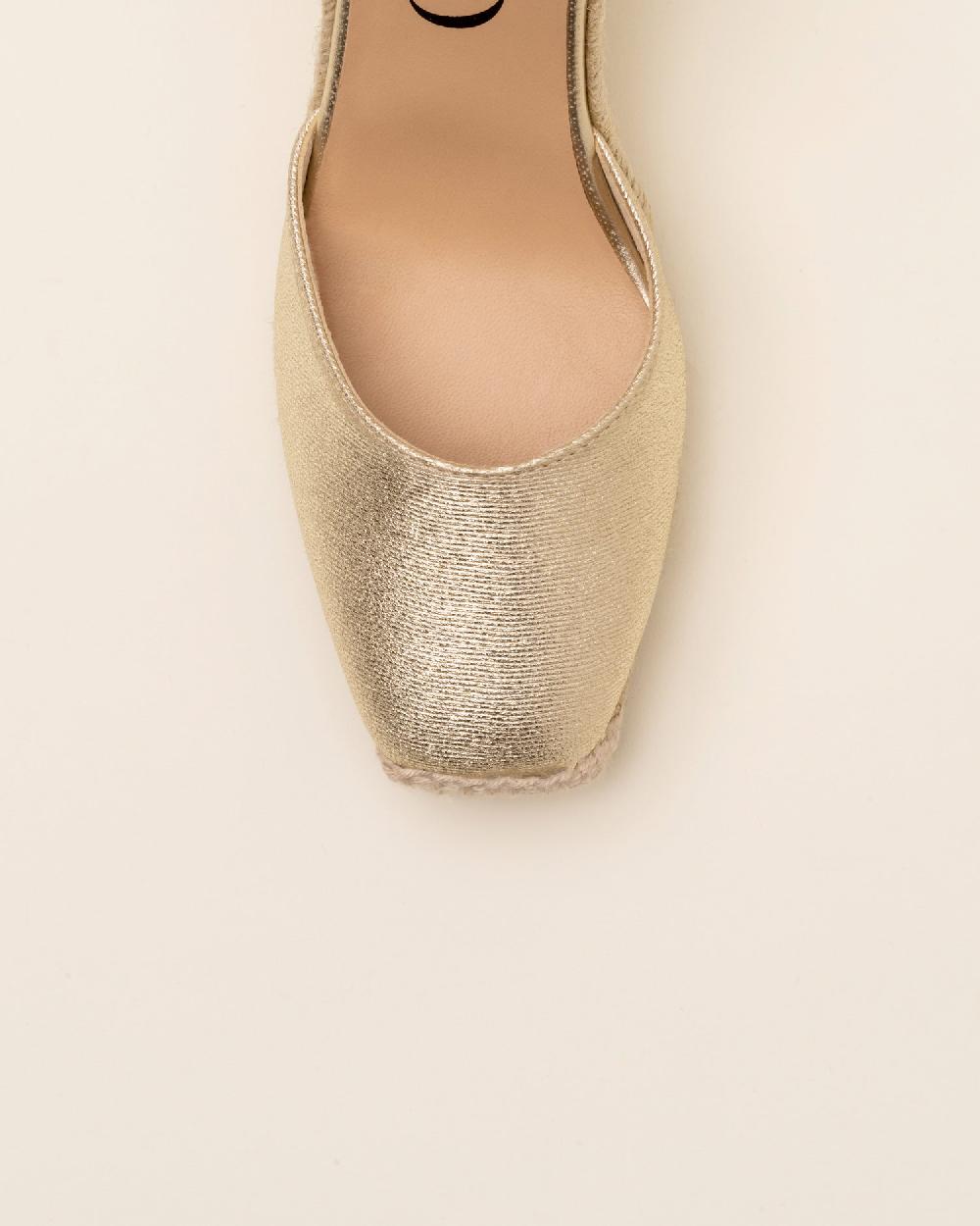 Gaimo Espadrilles Yosie7 CarraraAlpargatas De Cuña En Piel Grabada Con Punta Cuadrada