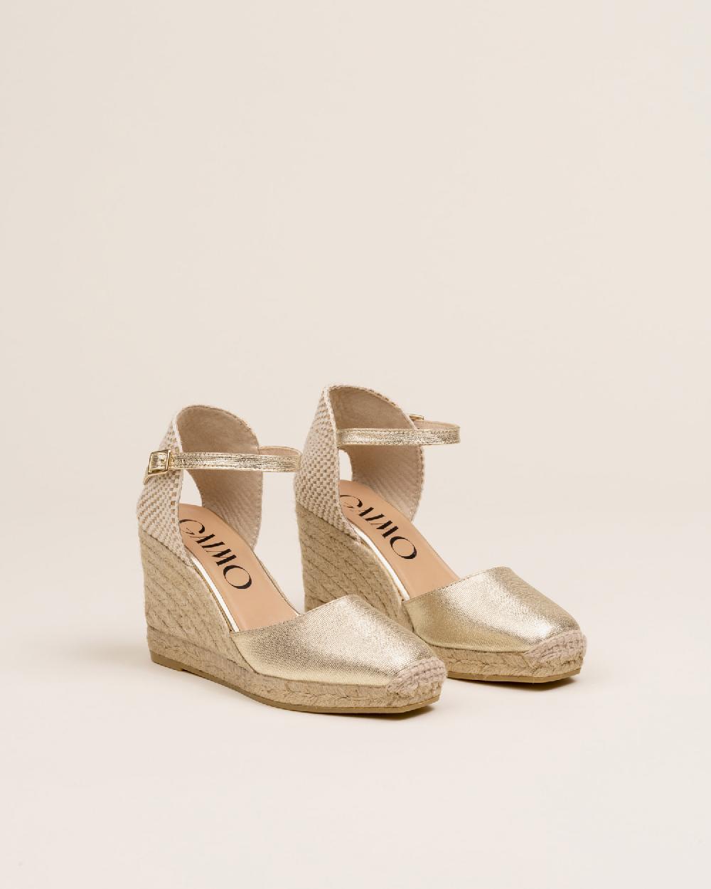 Gaimo Espadrilles Yosie7 CarraraAlpargatas De Cuña En Piel Grabada Con Punta Cuadrada