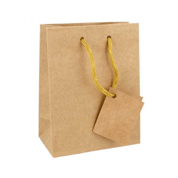 Garcia de pou 10 U. BOLSAS BOUTIQUE ASA CORDÓN 175 G/M2 11 4+6 4x14 6 CM NATURAL KRAFT (1 UNID.)