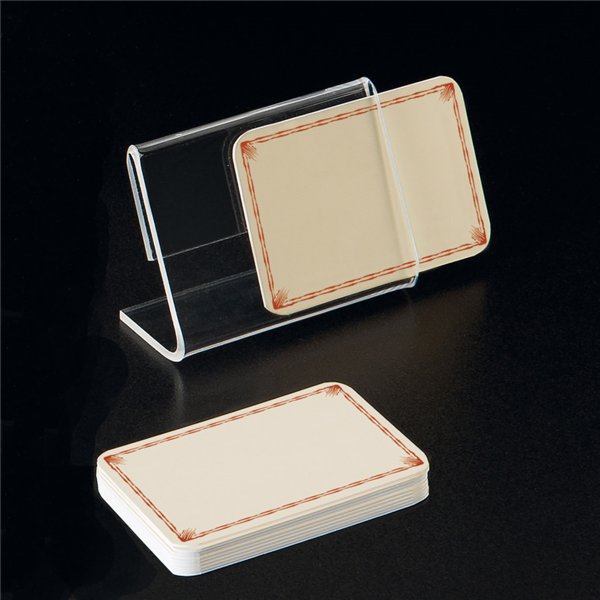 Garcia de pou 10 U. CABALLETES PARA ETIQUETAS 10x7 5x3 CM TRANSPARENTE PVC (1 UNID.)